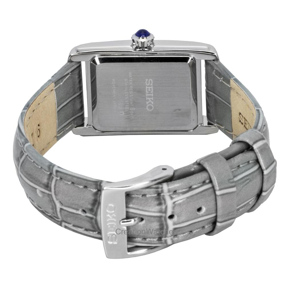 Seiko Classic Leather Strap White Dial Quartz SWR099P1 Women's Watch
