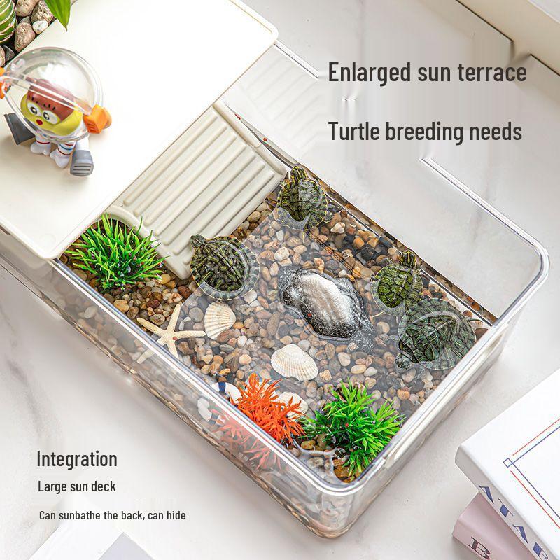 Home Ecological Turtle Tank with Sunning Platform - Suitable for Brazilian Turtles, Available In Large and Small Sizes