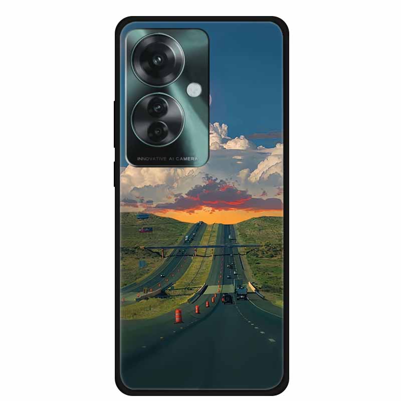 Phone Case for Oppo Reno11 A Silicone TPU Soft Back Cover for Reno 11 A 11A Fashion Shell Floral Shiled Capa 6.7" Funda
