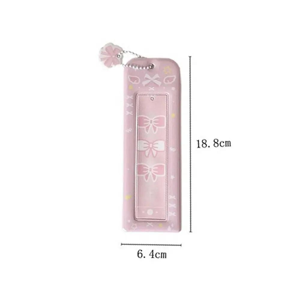 Cute PVC Photo Storage Case Bowknot 4 Grids Idol Photocard Holder Hollow Photos Protective Cover for Student Girls