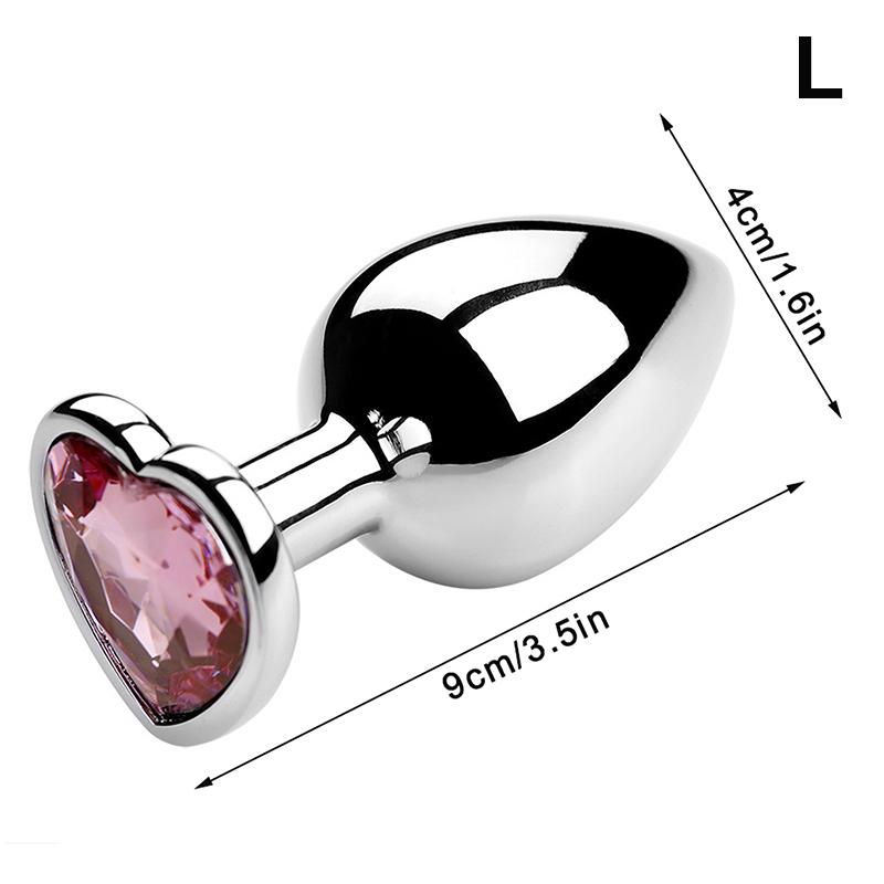 Crystal Heart Metal Anal Plug Beginner Masturbation Stimulator Prostate Massager Anal Sex Toys For Women Men