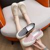 platform canvas shoes, breathable low-top student flats in spring and autumn, one-pedal lazy women's shoes
