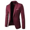 2Pcs/Set Plus Size Men Solid Color Long Sleeve Lapel Slim Button Business Suit