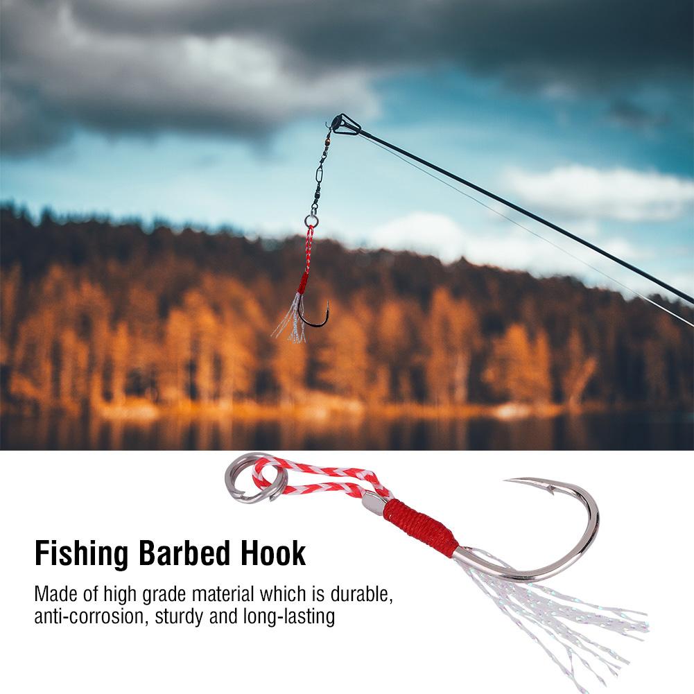 5pcs High Strength Metal Heavy Duty Fishing Barbed Hooks Fish Accessory 11#