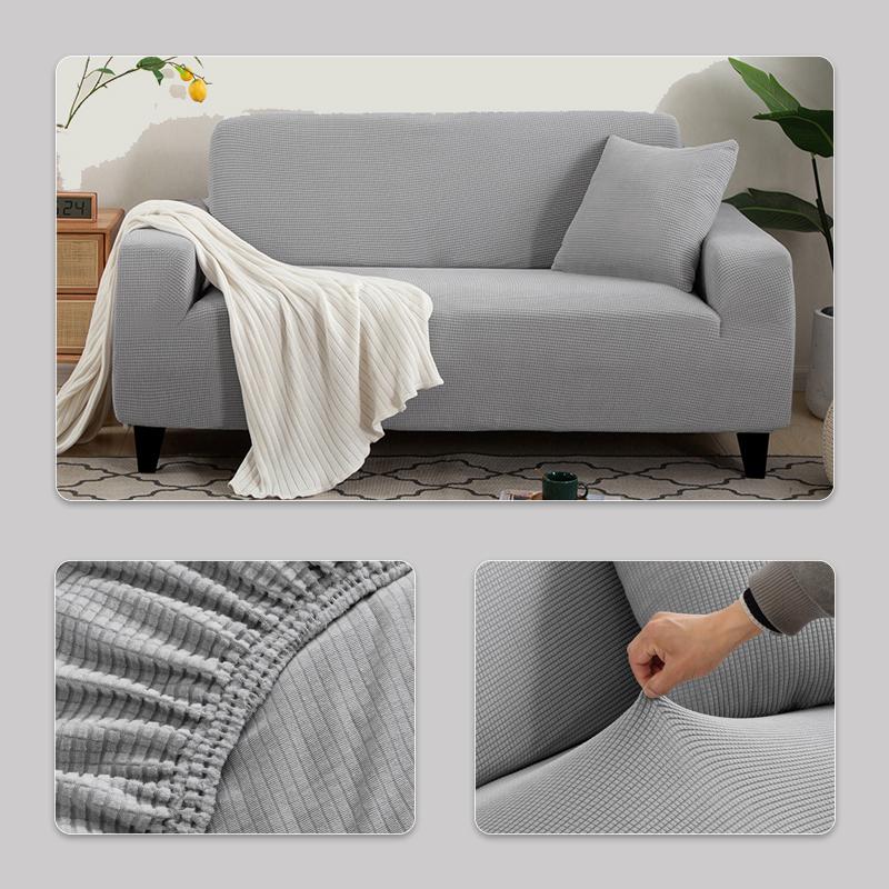 Polar Fleece Fabric Sofa Cover 1/2/3/4 Seater Thick Slipcover Couch Sofacovers Stretch Elastic Cheap Sofa Covers Towel Wrap