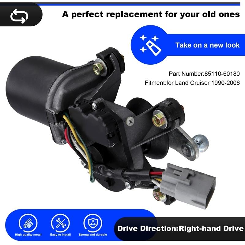 RHD Front Windshield Wiper Motor Assy For Toyota Land Cruiser 1990-2006 85110-60180 8511060180