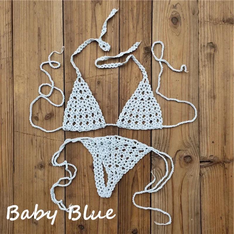 Sunbathing Handmade Crochet Bikini Suit Micro Swimsuit Micro Swimwear