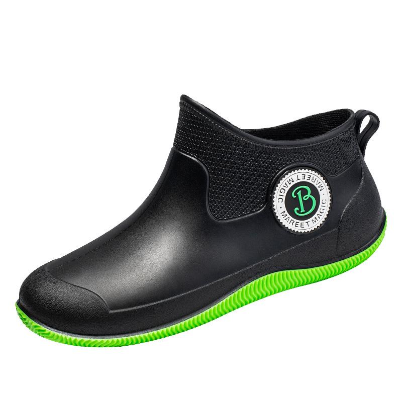 Pánské holínky s polovičním rukávem s nízkým svrškem, gumové boty s nízkým svrškem, protiskluzové holínky, holínky s nízkým svrškem na mytí auta, rybaření, do kuchyně, do jídelny