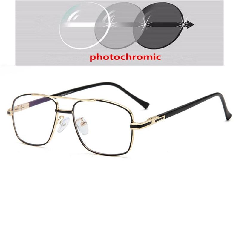 Double Beam Anti-Blue Light Square Nearsighted Glasses Women Men Metal Spring Hinge Prescription Spectacles 0 -0.5 -0.75 To -6.0