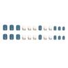 24 Pieces Fresh Sea Blue Solid Color Manicure, European and American Square Short Fake Nails, Wearing Fake Nails