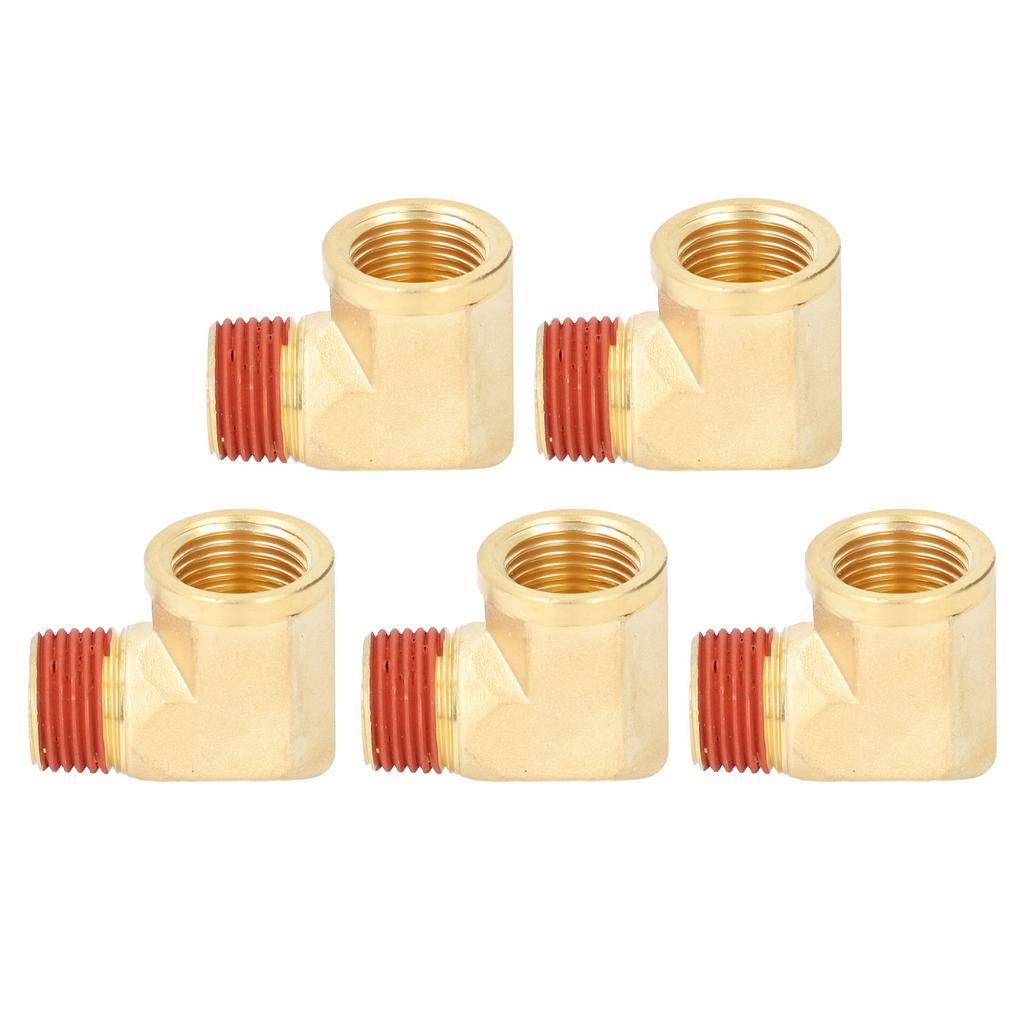 5PCS Elbow Brass Pipe Fitting Solid Brass 1 2in NPT Male To Female 90 Degrees  Pipe Elbow Fitting with Leak Proof