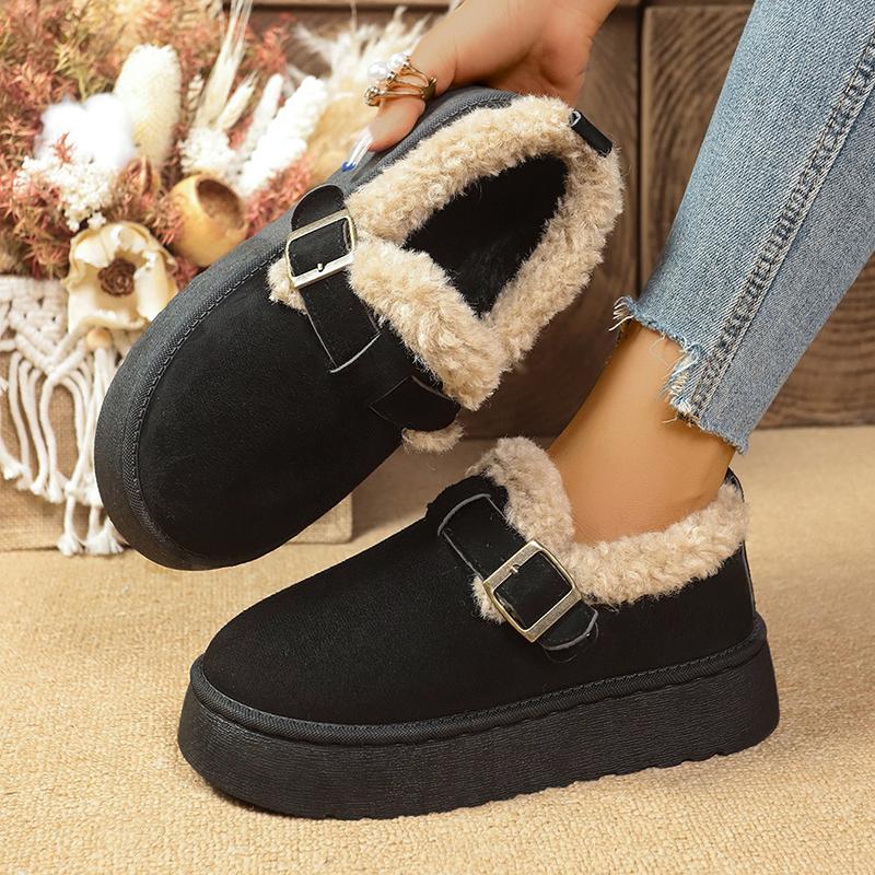 Fashion 2025 New Winter Women Thickened Fluff Boots Comfortable Outdoor Flat Platform Boots Women Plush Fashion Retro Cotton Shoes Women