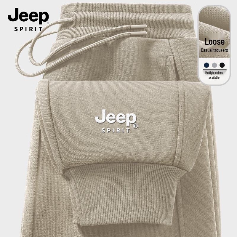 

JEEP SPIRIT Men s 2025 Fall American Casual Tapered Sweatpants L