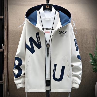 Frühling, Herrenjacke Kapuzenjacke Neue Kurze Fleece Trend Casual