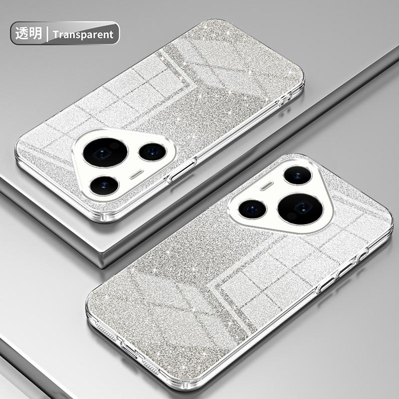 Applicable to Huawei Pura80Pro electroplated glitter mobile phone case Pura70Pro transparent P60 anti-drop protective case P30