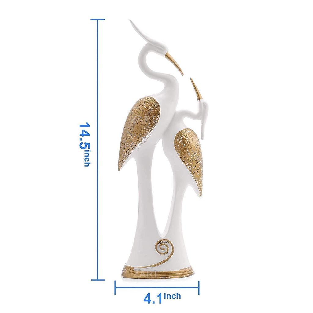 White Polyresin Pair of Kissing Duck Showpiece Home Decor, Office Decor or Perfect for Living Room Decor & Gifting