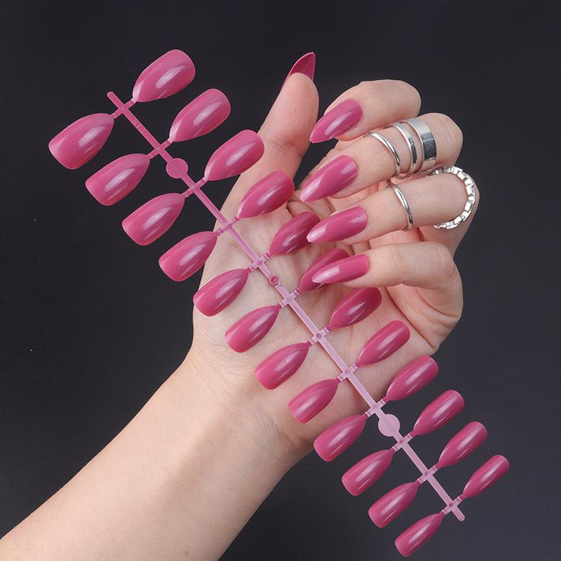 24 teile/satz DIY Schnelle Nägel Glänzende Wasser Tropfen Nägel Einfarbig Falsche Nägel Mehrfarbige Streifen Fertig Tragen Nagel Kunst