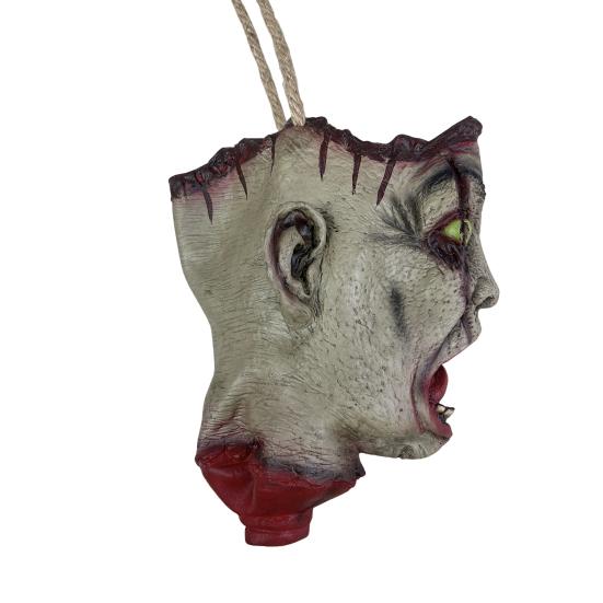 Halloween Spooky Candy Bucket Zombie Head Handbag Creepy Trick or Treat Candy Pail for Halloween Party Haunted Houses Decoration