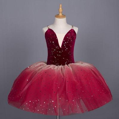 Children's Professional Ballet Dress Girls Dress Kids Costume Ballet Dress Tutu Skirt with Adjustable Straps Ballerina Dress Leotard