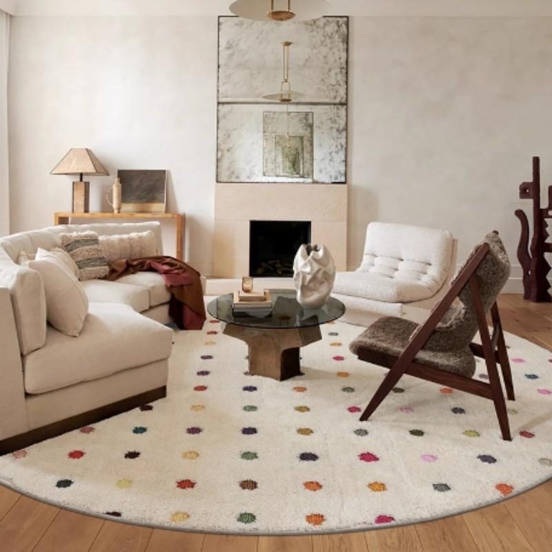 Nordic Ins Colorful Polka Dot Carpet For Living Room, Bedroom, Bedside, Children's Room And Home Decoration