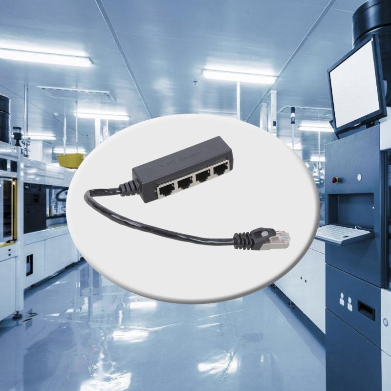 RJ45 Ethernet Splitter Cable Adapter, 1 to 4 Port Networking Extension Connector Fast Speed for Home and Offices