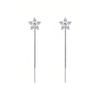 925 Sterling Silver Exquisite Crystal Flower Zircon Tassels Earrings for Women Party Fine Jewelry Gift