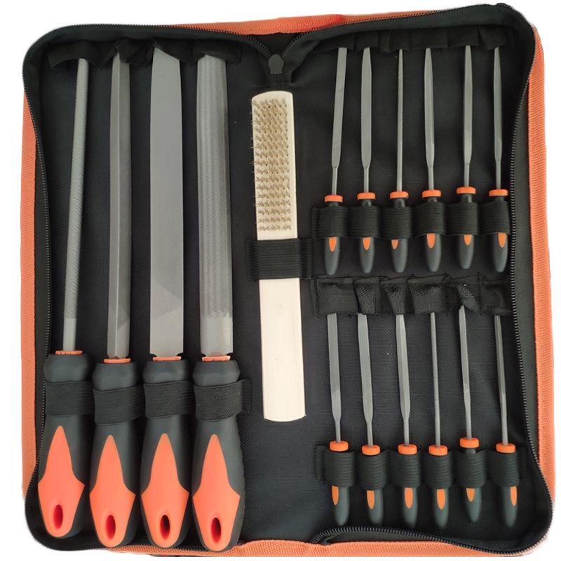 17-Piece Metal File Set: Round Steel Files & Grinding Tools with Bag