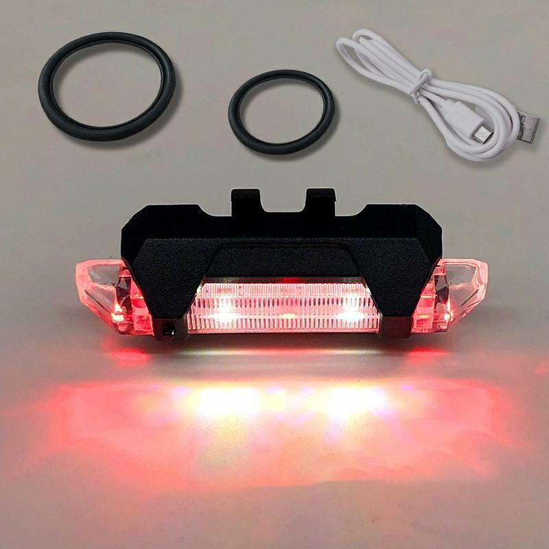 Bike Light Portable USB Rechargeable Tail Rear Safety Warning Light Taillight