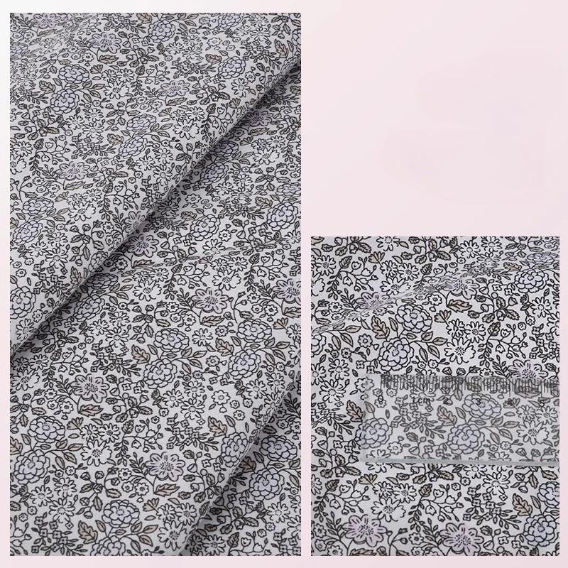 Wide 145cm Pastoral Flower Summer Poplin Cotton Fabric for DIY Children's Clothing Cloth Making Bedding Quilt Decoration Home