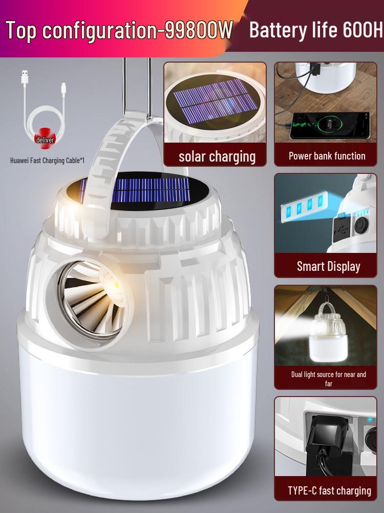 Rechargeable Solar Camping Lantern: Long-Lasting Tent Light for Emergencies and Outdoor Use