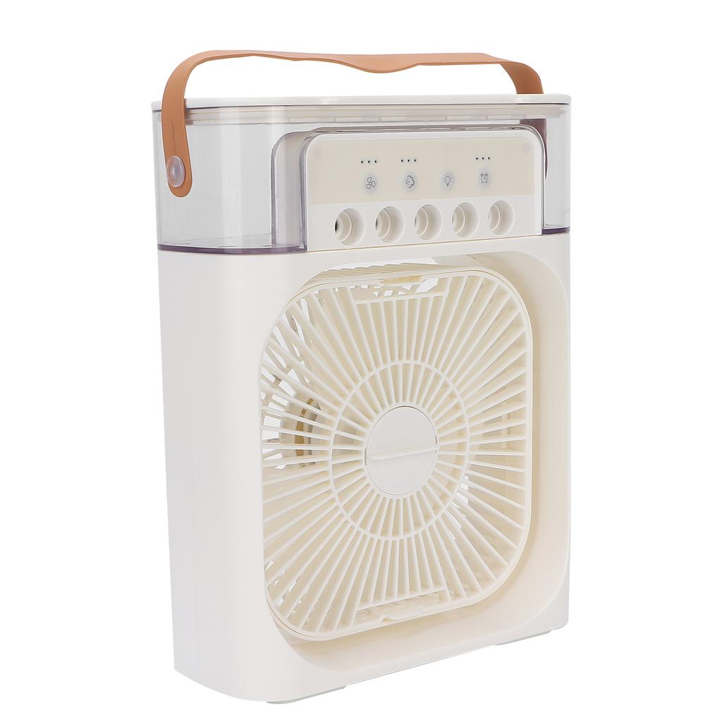Portable Air Conditioner Fan Plastic Misting Humidifier Fan Rechargeable Desktop Air Cooler White