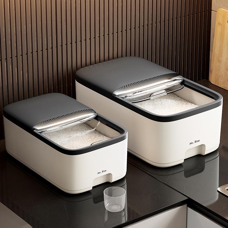 Large Capacity Food-Grade Rice Container with Push-Pull Lid - Insect & Moisture Proof