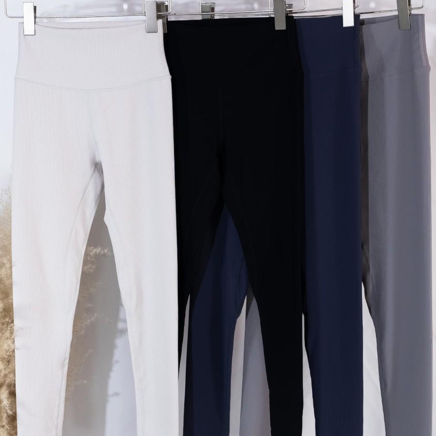 

Swift Speed Ribbed High-Waist Tummy-Control Yoga Pants - Women s Hip-Lifting Fitness Leggings L