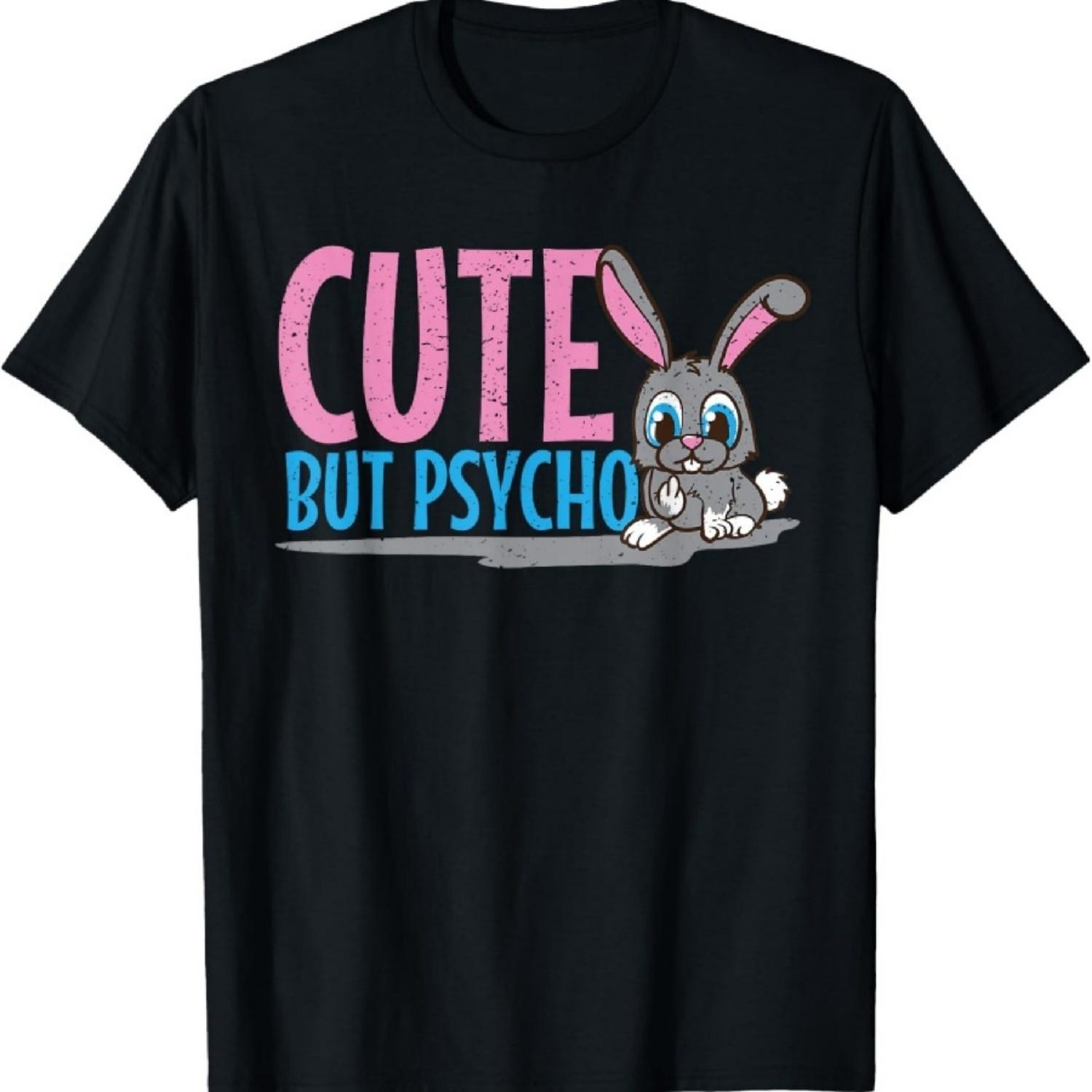 

Party Cute but psycho in teenage age as a bunny outfit T-Shirt XXXXXL чёрный