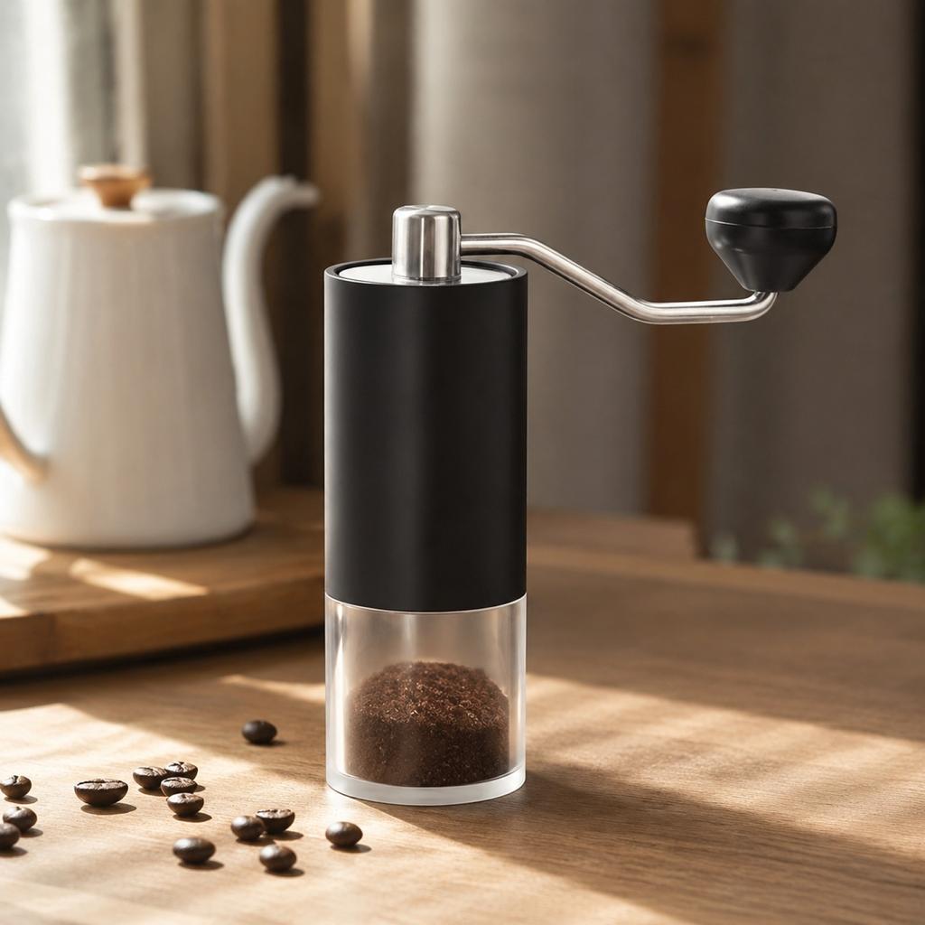 Manual Coffee Grinder - Hand Crank Burr Mill for Home Use