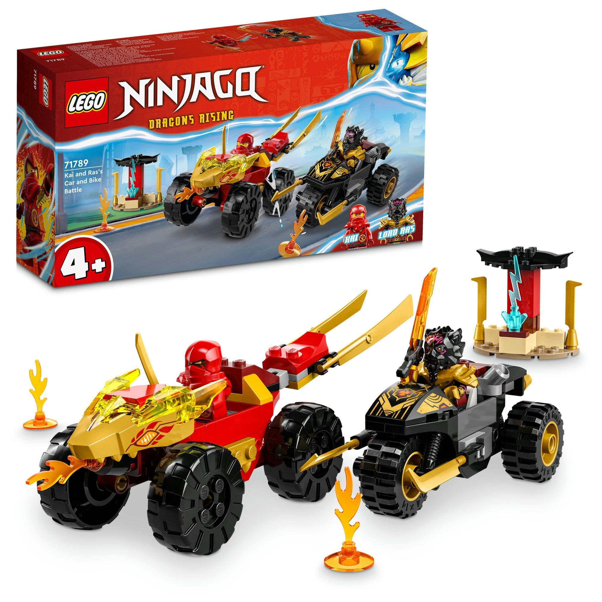 

LEGO Ninjago Кай и Раз Погоня на скорости Игрушка, Подарок, День рождения, Блоки, Развивающая, Рождество, Мальчики, Девочки, Дети, Возраст 4, 5, 6, Боевой робот, 71789