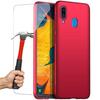 Phone Case - Samsung - A20e - Silicone - Red - 2 Tempered Glass Included
