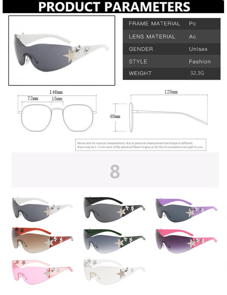 Fashion One Piece Sunglasses Women Luxury Cyber Punk Designer Y2k Sun Glasses Goggle Eyewear Shades Lentes Mujer
