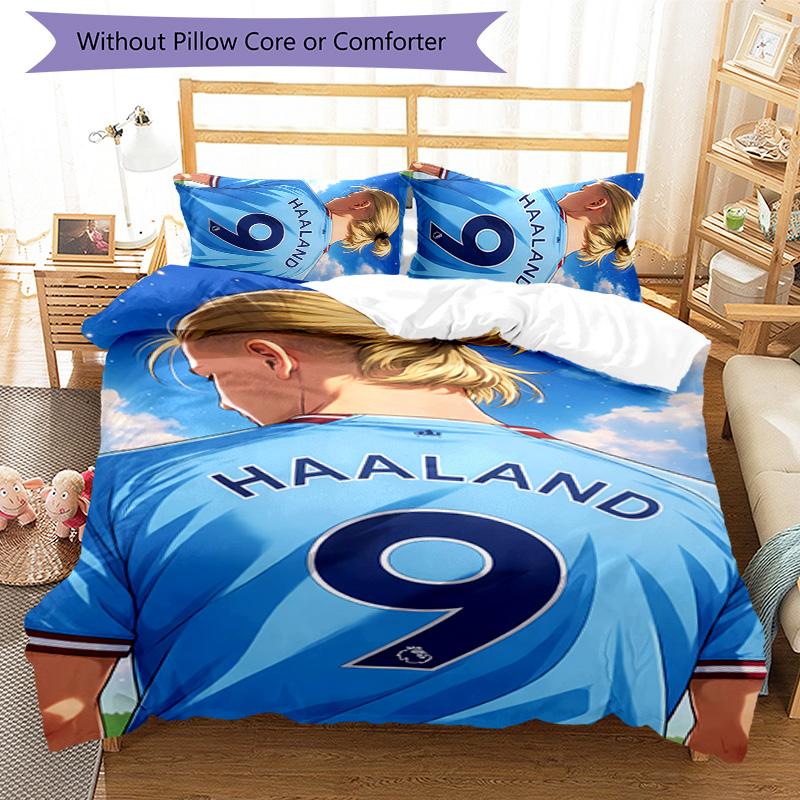3pcs Haaland Pattern Bedding Set Duvet Cover Set Includes Duvet Cover &pillowcases,perfect All Season Bedroom Decoration&gift