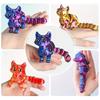 12cm Articulated 3D Printed Cat Cute Animals Toys Decor For Stress Relief Desktop Decoration Pet Christmas Gift&