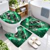 3-teiliges Flanell-Toilettenmatten-Set Borussia Mönchengladbach Badezimmerteppich Badvorleger Rutschfest Heimdekoration