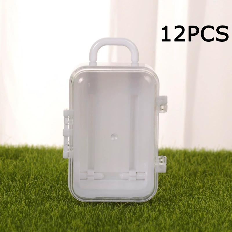 WTEMPO 12 STÜCK Kreative Kofferförmige Plastik-Geschenkboxen Partydeko Süßigkeitenboxen Klappdeckel-Verpackungsboxen zur Aufbewahrung und zum Verschenken empfindlicher Gegenstände