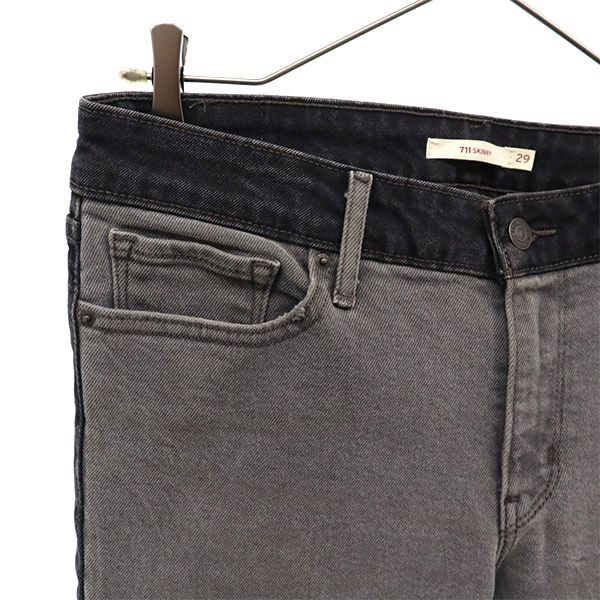 Levi's 711 switching switching Skinny denim pants W29 gray jeans Women Used