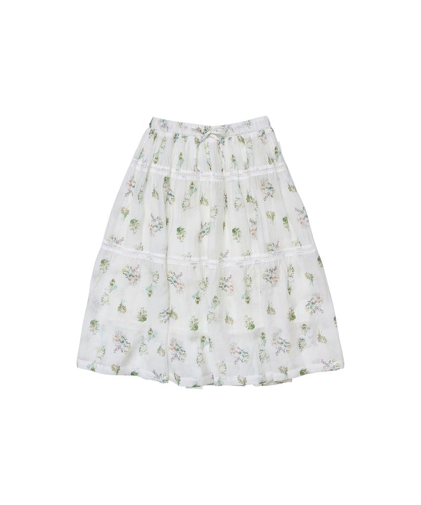 Goteu Tencel Flower Skirt - Ivory