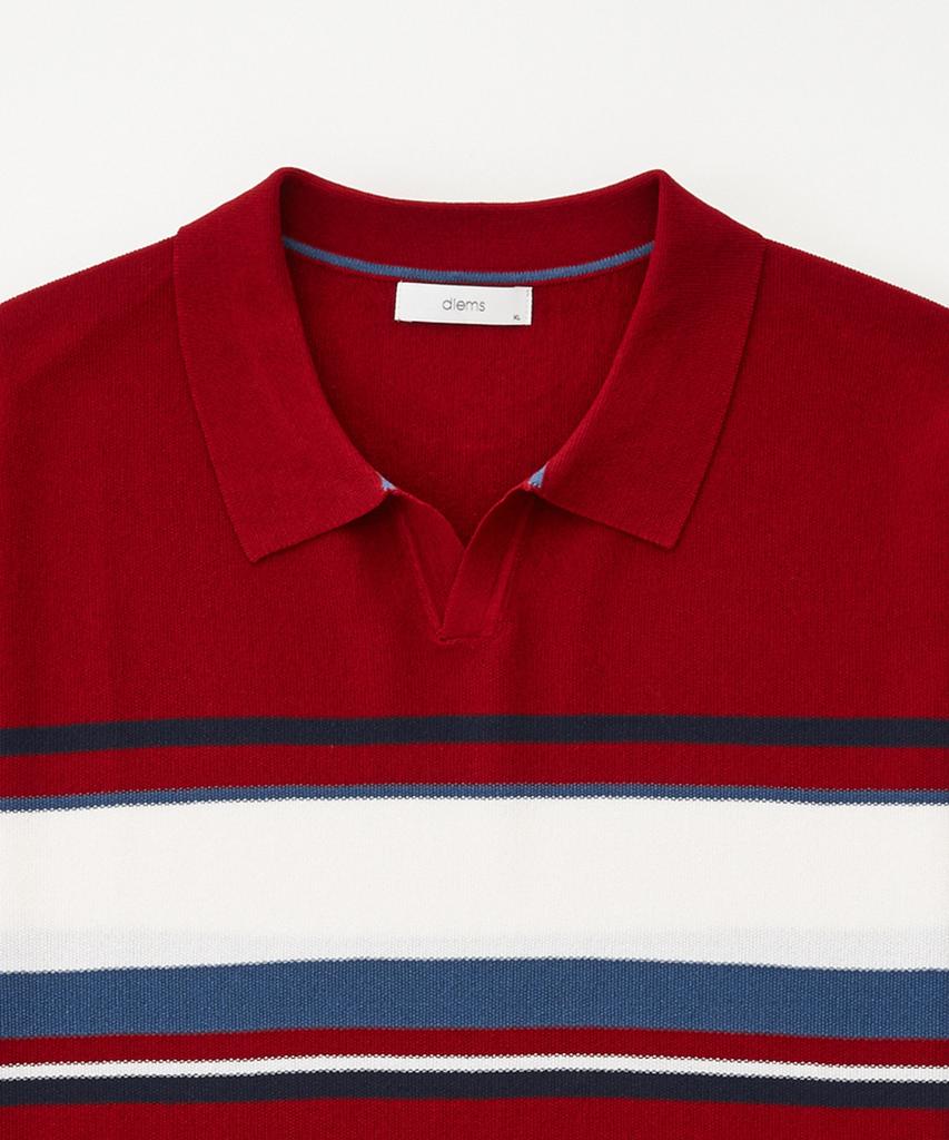 STCO Diems Ice Touch Open Collar Knit Wine (Classic Fit)_Dktub06Cma