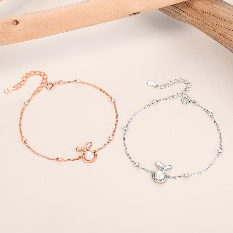 Tancise 925 sterling sølv armbånd smykker geometriske perle kjede lenke armbånd mote fin bryllupsgave til kjæreste kvinner