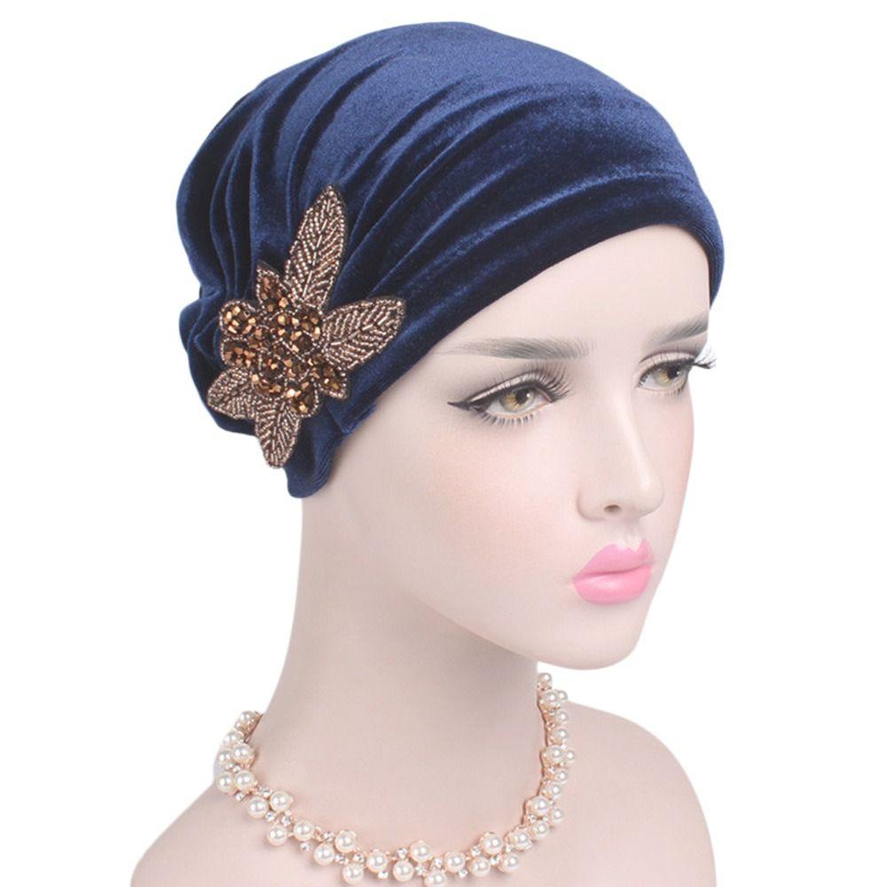 Muslim Velvet Islamic Head Wrap Chemo Cap Turban Hat Soft Bonnet Headbands