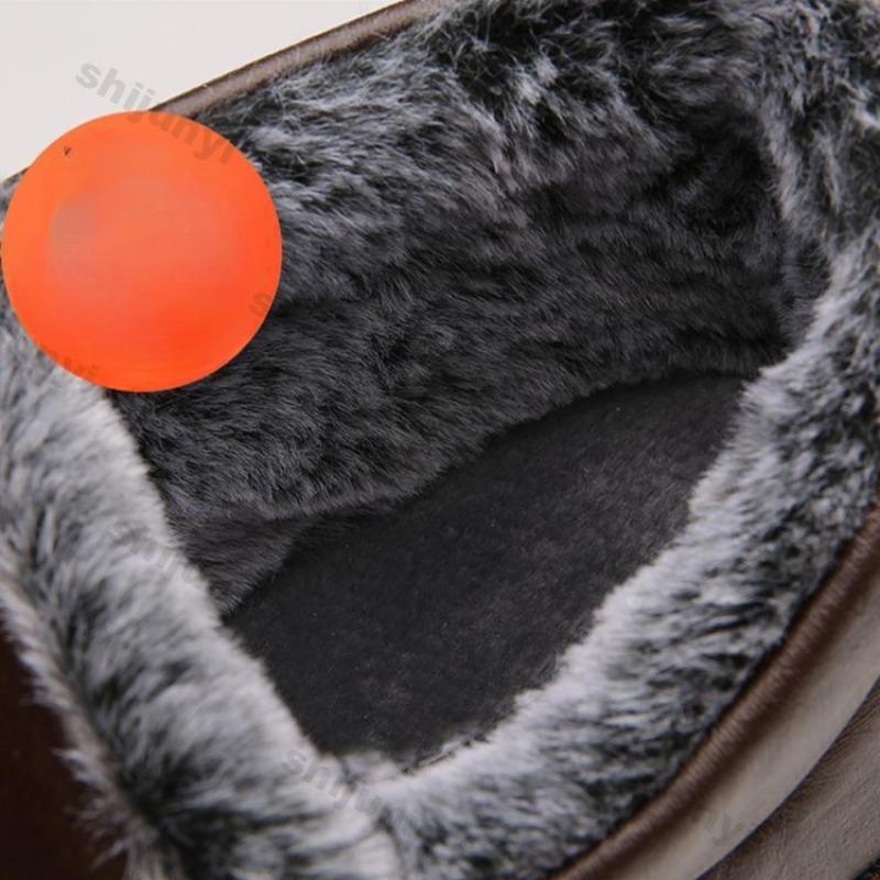 Winter men's ankle boots plush warm anti slip waterproof cotton shoes comfortable lightweight   outdoor indoor men shoes zapatos