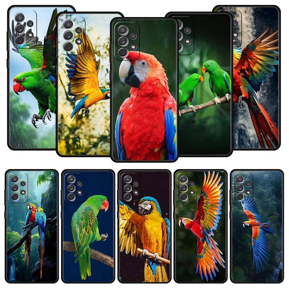 Parrot Bird Phone Case For Samsung Galaxy A17 A07 A55 A35 A25 A15 A05s A33 5G A31 A23 A21s A13 A41 A73 A53 A51 A71 A03s S10Cover