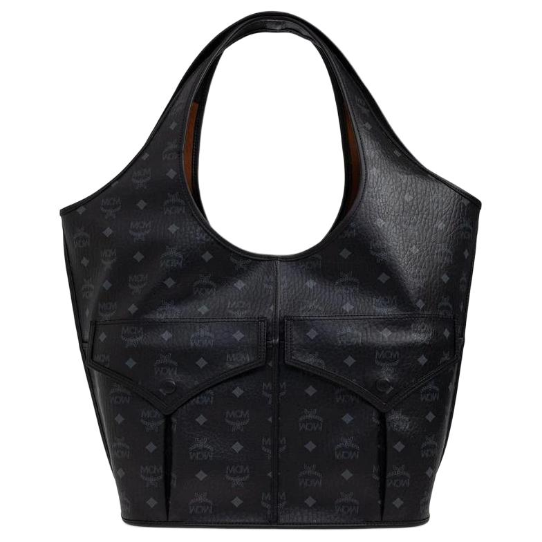 

MCM Monogram Tote Shopping Bag Canvas Shoulder Bag XL Women tote Black MWPEATA02BK001 Basic Set (Bag+Dust Bag)